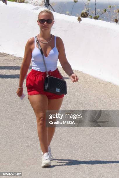 Rebecca Cooke is seen in Mykonos, Greece.