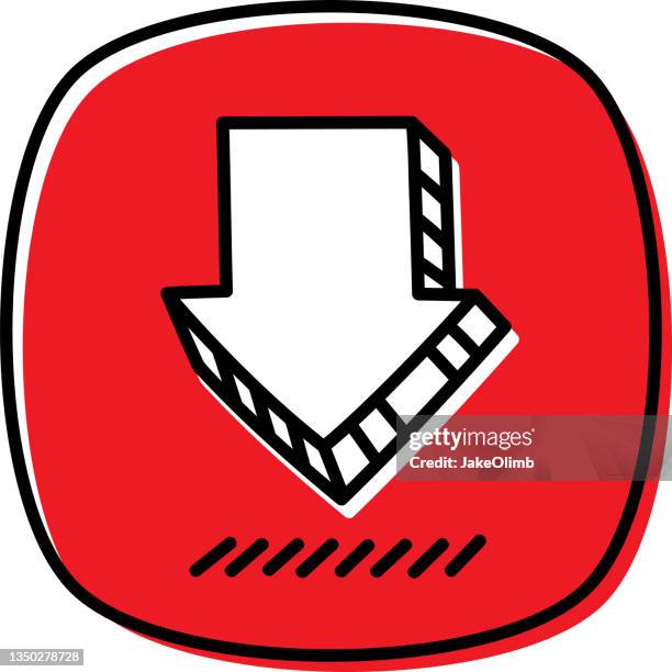 arrow down doodle 2 - value stream stock illustrations
