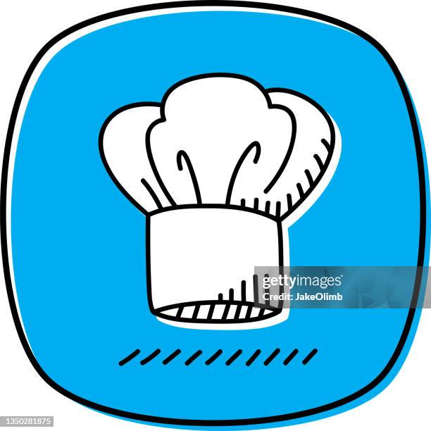 chef hat doodle 2 - chefs hat stock illustrations