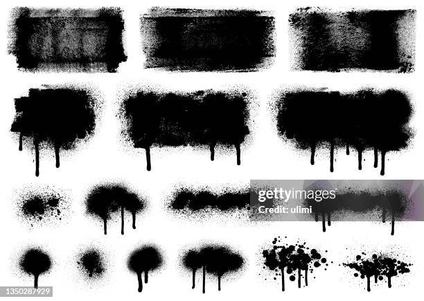 ilustrações, clipart, desenhos animados e ícones de elementos de design grunge - spray de tinta