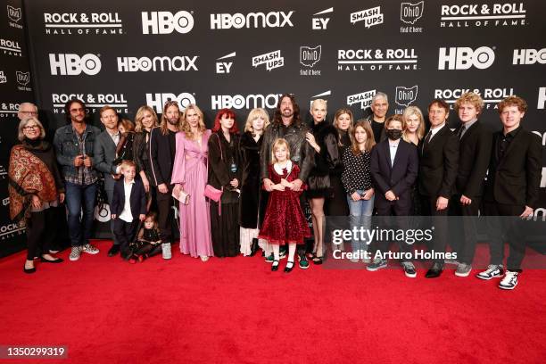 Foo Fighters and family members attend the 36th Annual Rock & Roll Hall Of Fame Induction Ceremony at Rocket Mortgage Fieldhouse on October 30, 2021...