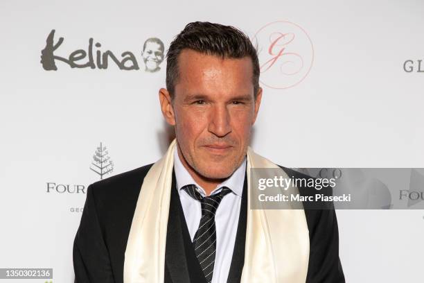 Benjamin Castaldi attends the photocall during the Global Gift Gala 2021 at Four Seasons Hotel George V on October 30, 2021 in Paris, France.
