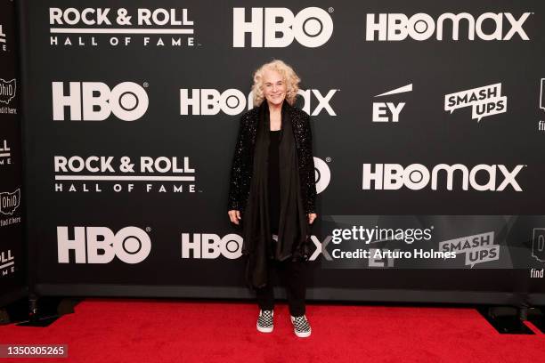 Carole King attends the 36th Annual Rock & Roll Hall Of Fame Induction Ceremony at Rocket Mortgage Fieldhouse on October 30, 2021 in Cleveland, Ohio.