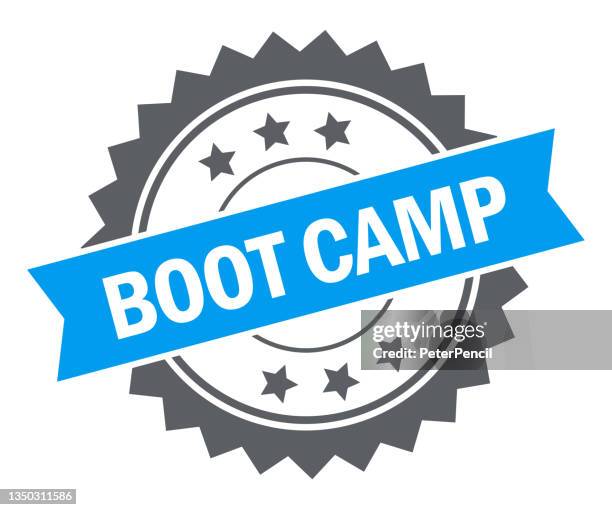 boot camp - stamp, imprint, seal template. grunge effect. vector stock illustration - military training stock illustrations