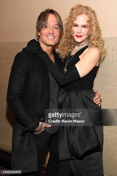 Keith Urban and Nicole Kidman backstage during the 36th Annual Rock & Roll Hall Of Fame Induction Ceremony at Rocket Mortgage Fieldhouse on October...