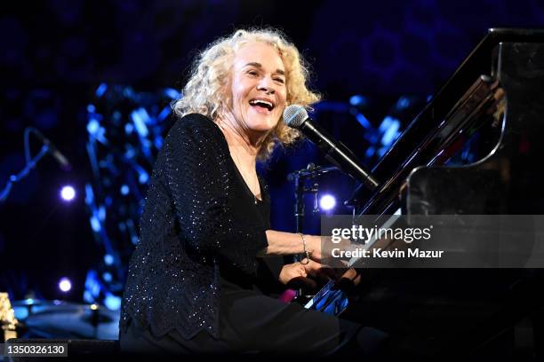 Inductee Carole King performs onstage during the 36th Annual Rock & Roll Hall Of Fame Induction Ceremony at Rocket Mortgage Fieldhouse on October 30,...