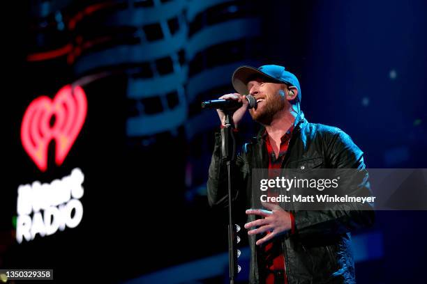 Cole Swindell performs onstage during the 2021 iHeartCountry Festival Presented By Capital One at The Frank Erwin Center on October 30, 2021 in...