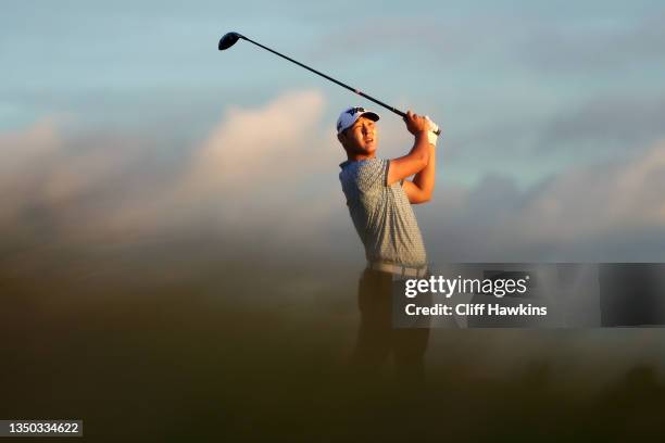 Danny Lee of New Zealand plays his shot from the tenth tee during the second round of the Butterfield Bermuda Championship at Port Royal Golf Course...