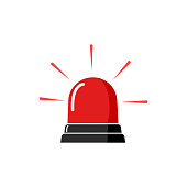 Emergency siren icon. Police alarm on white isolated background. Medical alert business concept