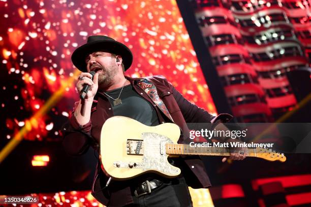 Lee Brice performs onstage during the 2021 iHeartCountry Festival Presented By Capital One at The Frank Erwin Center on October 30, 2021 in Austin,...