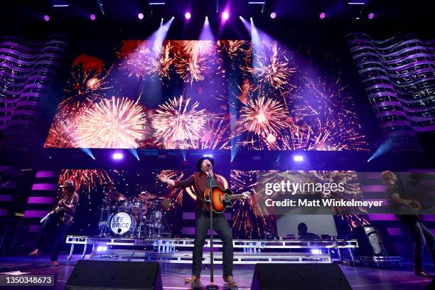 Lee Brice performs onstage during the 2021 iHeartCountry Festival Presented By Capital One at The Frank Erwin Center on October 30, 2021 in Austin,...