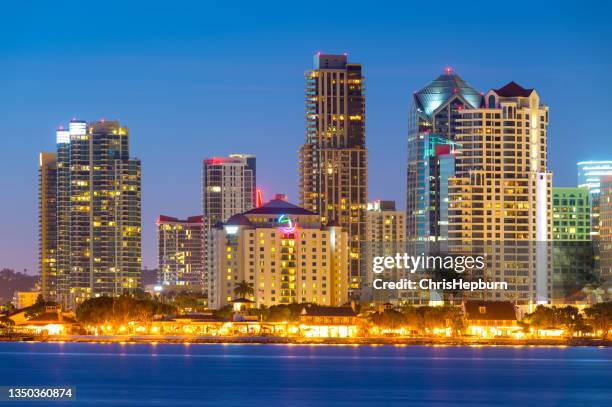 san diego skyline, california, usa - river quays marina stock pictures, royalty-free photos & images