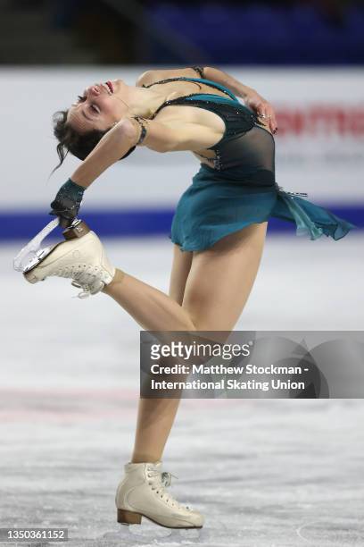 Elizaveta Tuktamysheva of Russia skates in the Women's Free Skate during the ISU Grand Prix of Figure Skating - Skate Canada at Doug Mitchell...