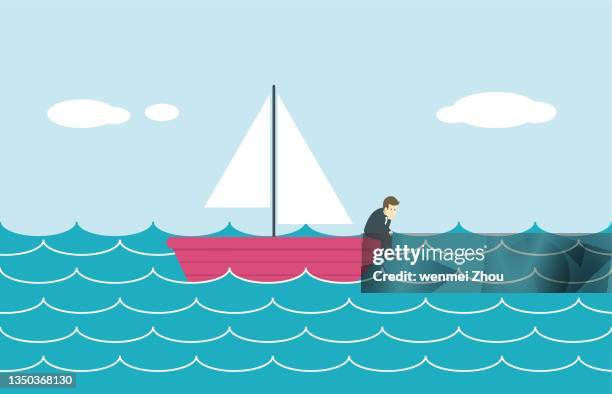 floating on water - sailing crew stock illustrations