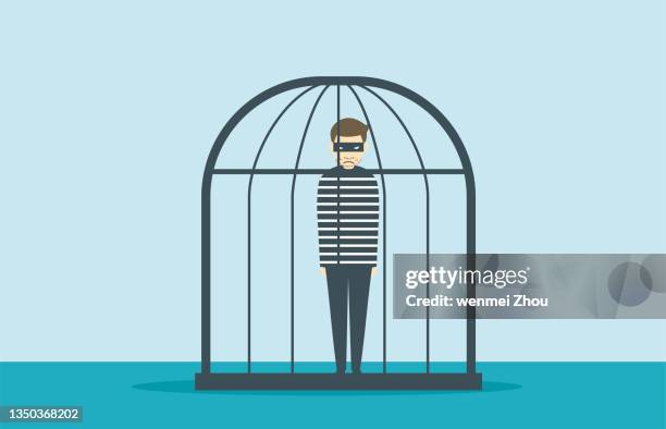 criminal - stuck inside stock illustrations