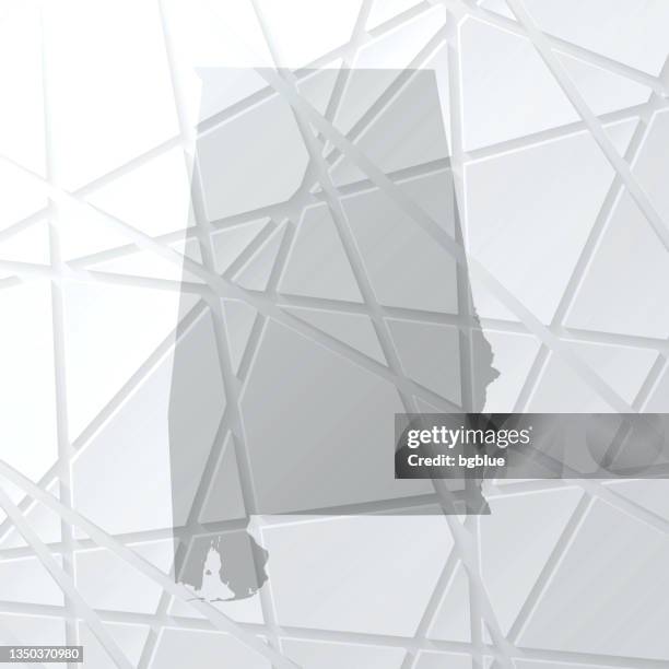 alabama map with mesh network on white background - cutting wires stock illustrations