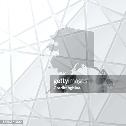 Alaska map with mesh network on white background Alaska map with mesh network on white background