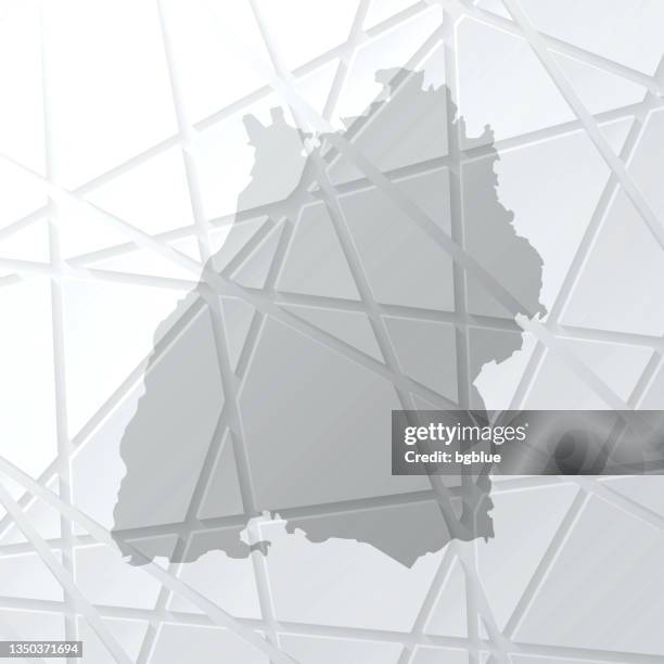 baden-wurttemberg map with mesh network on white background - stuttgart stock illustrations