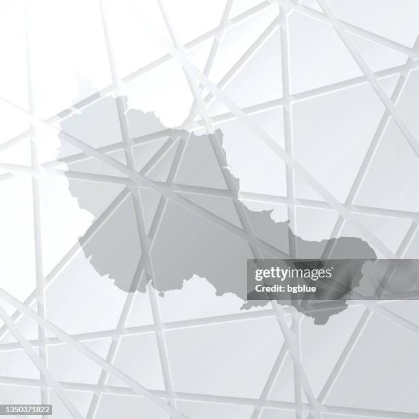 belle-ile-en-mer map with mesh network on white background - mer stock illustrations