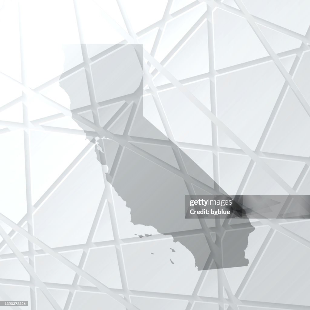 California Mapwrap California Map With Mesh Network On White Background High-Res Vector ...
