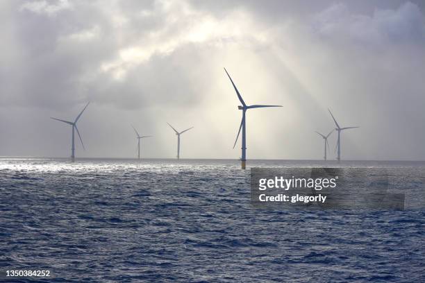 offshore wind farm - wind stock pictures, royalty-free photos & images