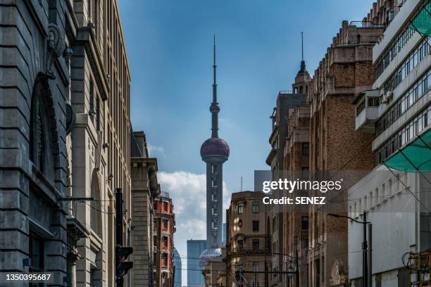 street view, shanghai, china - nanjing road stock pictures, royalty-free photos & images