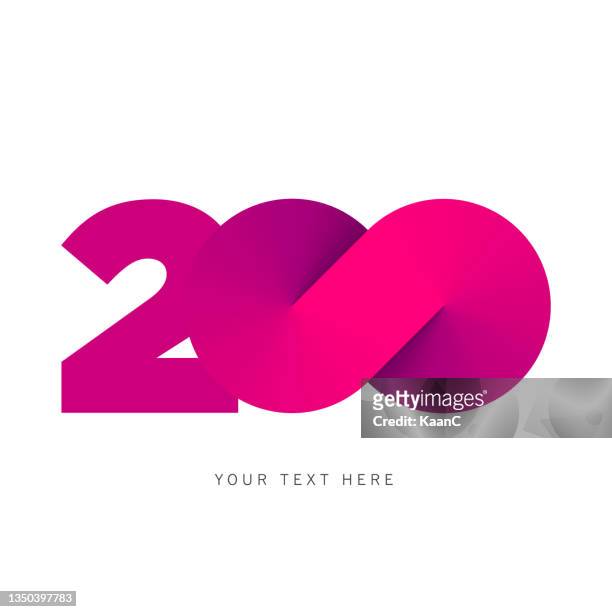 number 200 lettering with an infinity symbol. 200 years anniversary vector illustration. creative design. business success. vector illustration - 200 stock illustrations