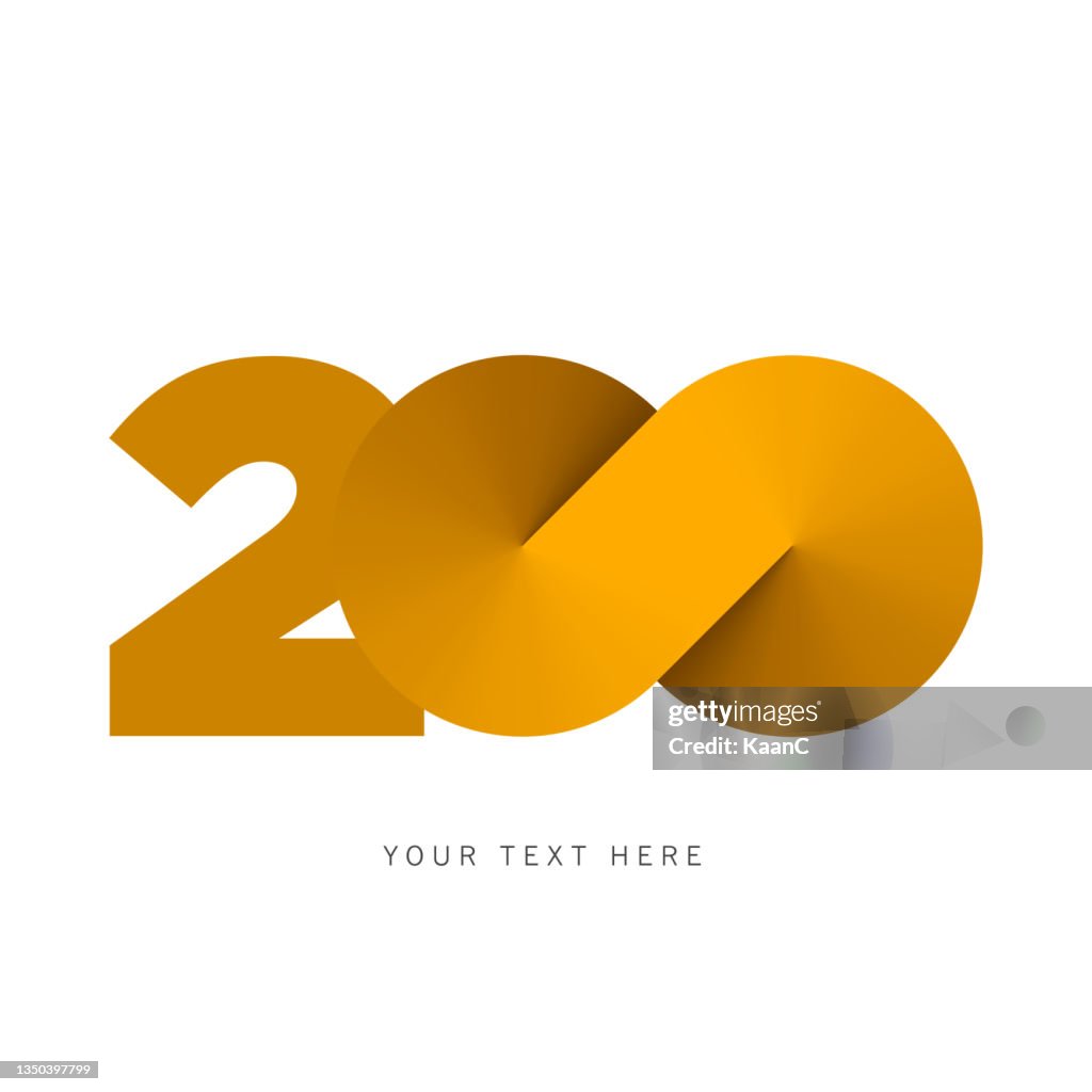 Number 200 Vector Number 200 Lettering With An Infinity Symbol 200 Years Anniversary ...