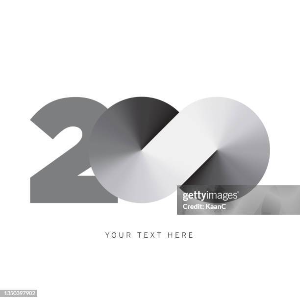 number 200 lettering with an infinity symbol. 200 years anniversary vector illustration. creative design. business success. vector illustration - 200 stock illustrations