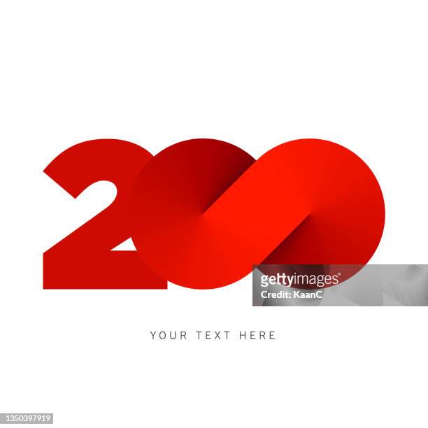 number 200 lettering with an infinity symbol. 200 years anniversary vector illustration. creative design. business success. vector illustration - 200th anniversary stock illustrations