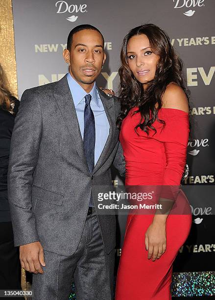 Actor Chris "Ludacris" Bridges and Eudoxie arrive at the premiere of Warner Bros. Pictures' 'New Year's Eve' at Grauman's Chinese Theatre on December...