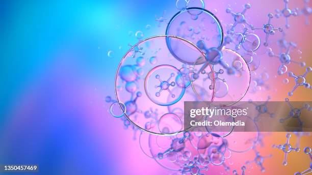 abstract nano molecular structure. water 3d spheres - nanotechnology stock pictures, royalty-free photos & images