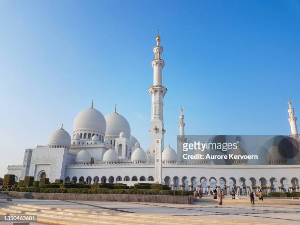 sheikh zayed moschee in abu dhabi - sheikh zayed mosque stock-fotos und bilder