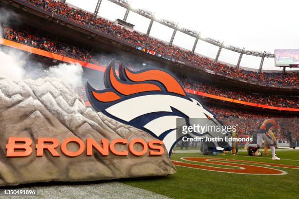 Pat Surtain II of the Denver Broncos takes the field before the game against the Washington Football Team at Empower Field At Mile High on October...