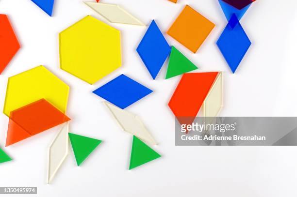 abstract geometric plastic shapes - rombo fotografías e imágenes de stock
