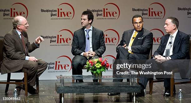 December, 5:Washington Post Columnist Steven Pearlstein moderates a discussion with from left Google Ideas Director Jared Cohen, President,...