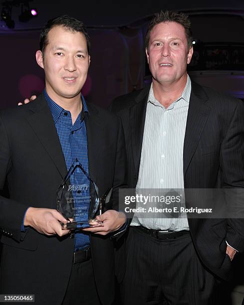 Sr. Director & GM, Network Business for Nintendo Tony Elison and Disney's Kevin Mayer attend the Variety Home Entertainment Hall of Fame Gala at The...