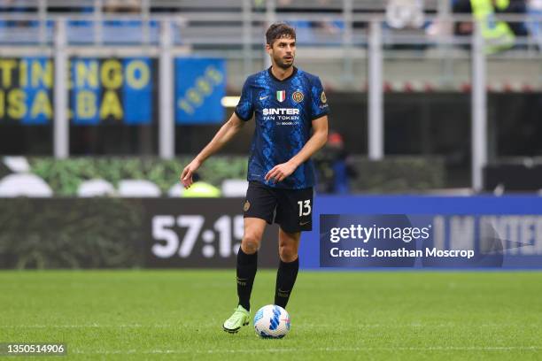Andrea Ranocchia of FC Internazionale during the Serie A match between FC Internazionale and Udinese Calcio at Stadio Giuseppe Meazza on October 31,...