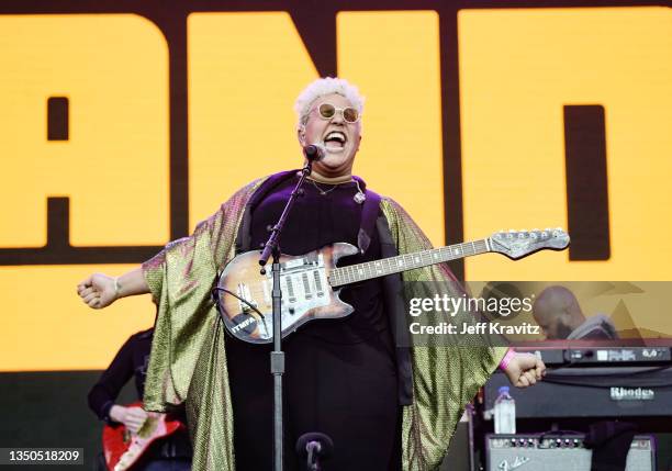 Brittany Howard performs on the Lands End Stage during day 3 of the 2021 Outside Lands Music and Arts Festival at Golden Gate Park on October 31,...