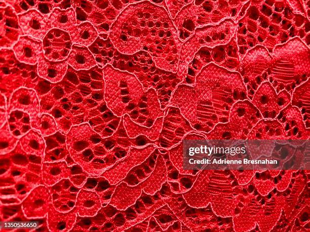 red lace - lace textile stock pictures, royalty-free photos & images