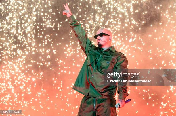 Balvin performs during the 2021 Outside Lands Music and Arts festival at Golden Gate Park on October 31, 2021 in San Francisco, California.