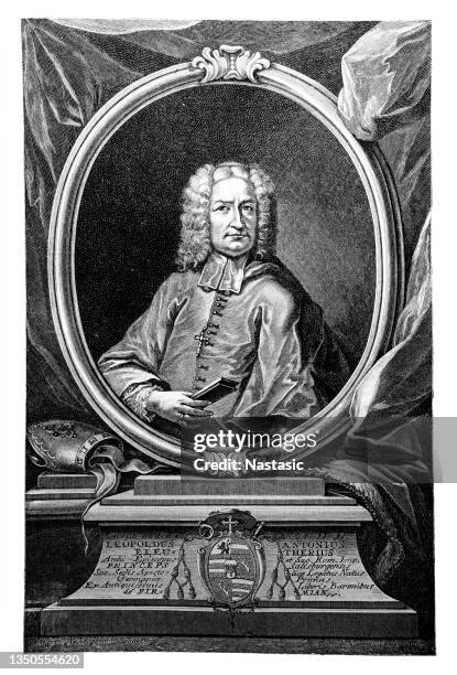 leopold anton eleutherius freiherr von firmian (11 march 1679 – 22 october 1744) was bishop of lavant 1718–24, bishop of seckau 1724–27 and prince-archbishop of salzburg from 1727 until his death - fortress hohensalzburg castle stock illustrations