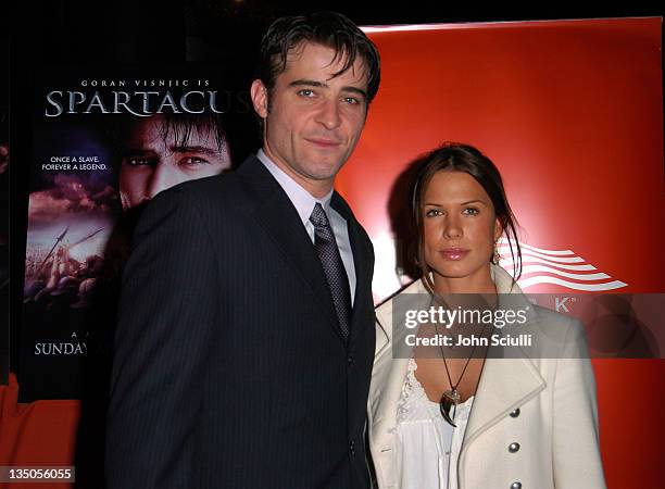 Goran Visnjic and Rhona Mitra during USA Network's "Spartacus" World Premiere - Red Carpet Arrivals at Director's Guild of America in Los Angeles,...