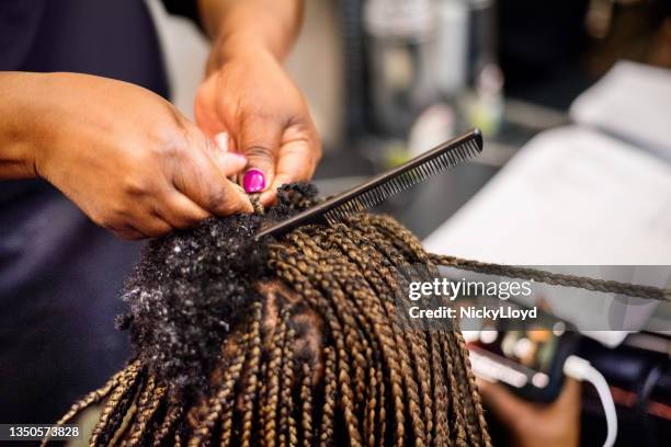 african hairstyle with hair extension - plait stock pictures, royalty-free photos & images