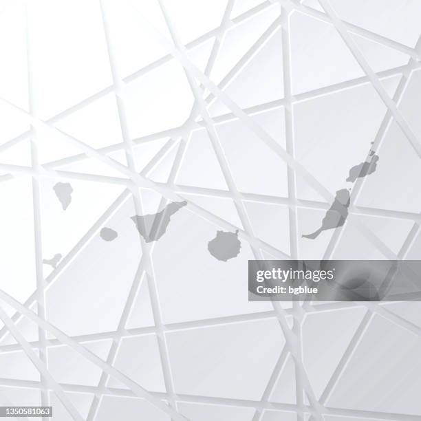 canary islands map with mesh network on white background - tenerife stock illustrations
