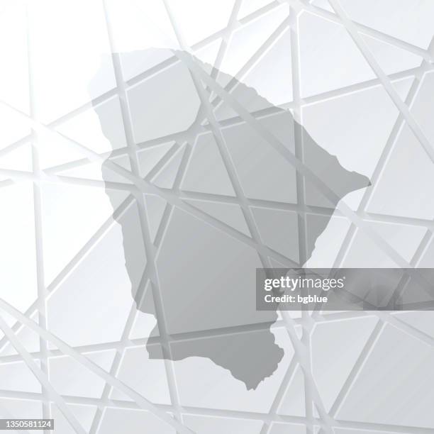 ceara map with mesh network on white background - diamonds border stock illustrations