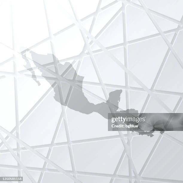 central america map with mesh network on white background - mexico border vector stock illustrations