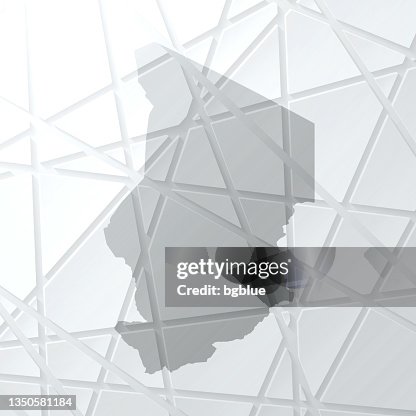 Chad map with mesh network on white background Chad map with mesh network on white background