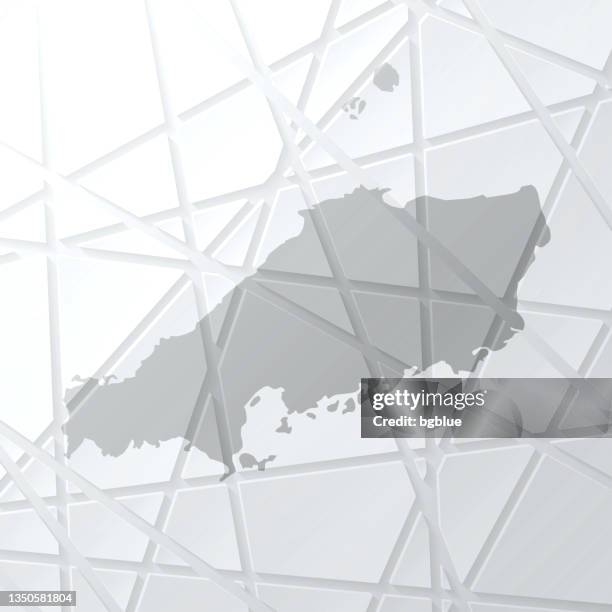 chugoku map with mesh network on white background - hiroshima prefecture stock illustrations