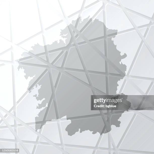 galicia map with mesh network on white background - santiago de compostela stock illustrations